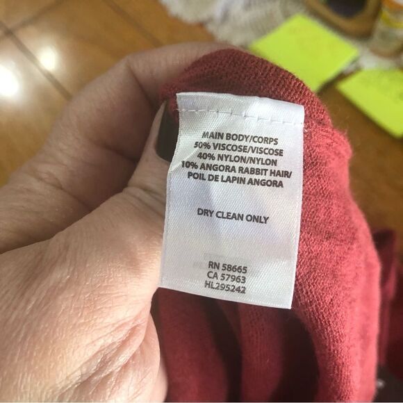 NWT Nordstrom Trouvé Angora Blend Cowl Neck Sweater Red Spice - L - Picture 10 of 10